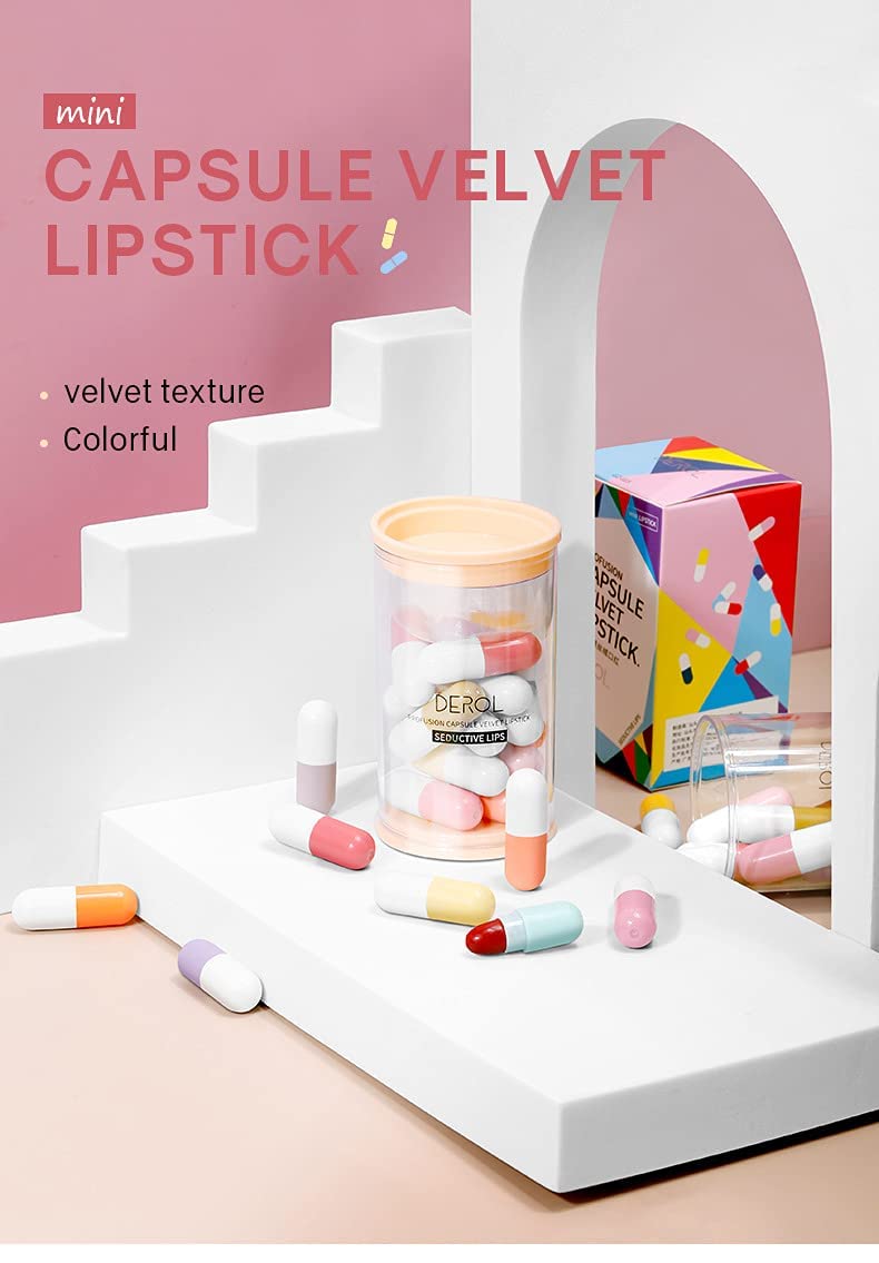 Drpshippr velvet matte lipstick set with mini capsule lipsticks, showcasing a variety of rich, smooth matte lip shades.