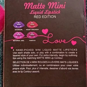 Set of four matte mini liquid lipsticks by Drpshippr, featuring various shades for versatile beauty and personal care.
