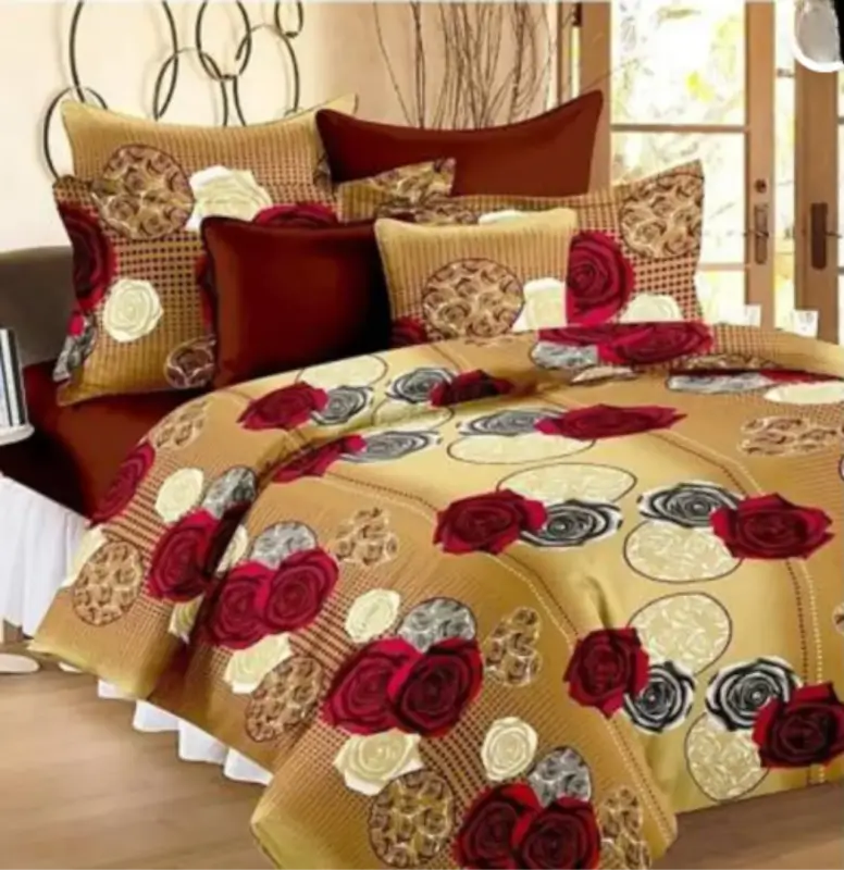 Galace Cotton Double King Bedsheet with 2 Pillow Covers