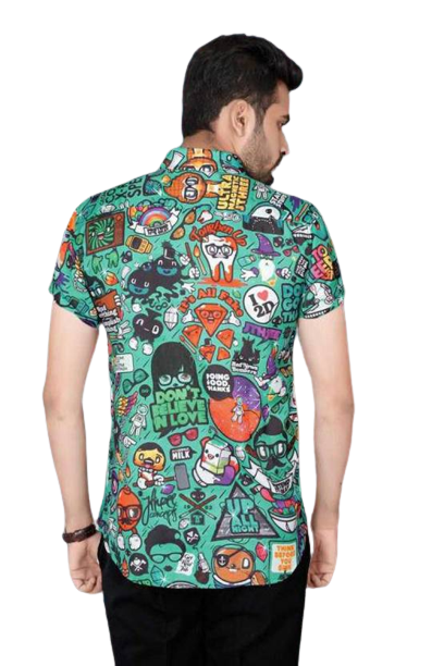 Men Boxy Fit Self Design Casual Shirt