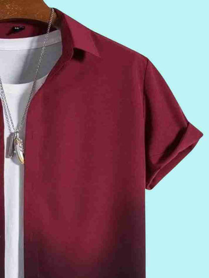 Men Regular Fit Checkered Curved Collar Casual Shirt