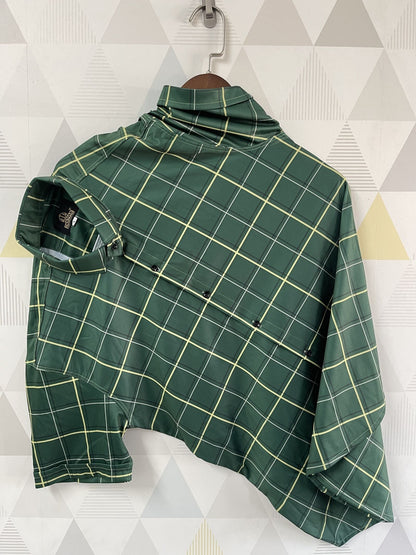 Men Regular Fit Checkered Ribbed Collar Casual Shirt