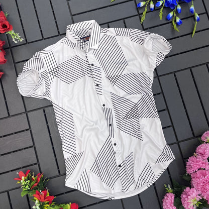 Men's regular fit printed casual shirt from Drpshippr, featuring a stylish design and comfortable fit for everyday wear.
