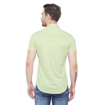 Men Regular Fit Printed Cut Away Collar Casual Shirt