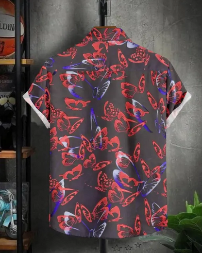 Men Regular Fit Printed Cut Away Collar Casual Shirt