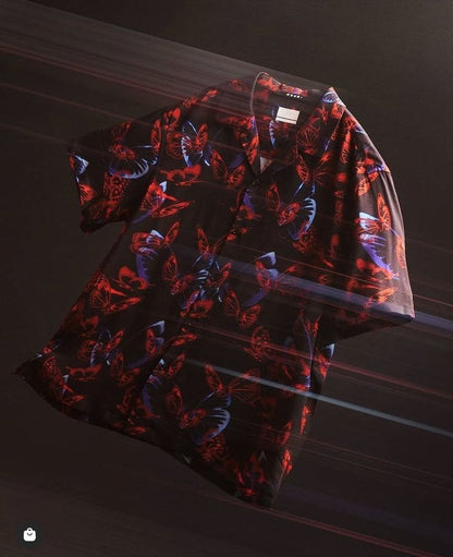 Men Regular Fit Printed Cut Away Collar Casual Shirt
