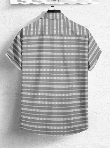 Men's regular fit printed casual shirt with spread collar from Drpshippr, featuring colorful patterns and comfortable fabric.