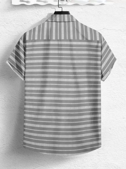 Men's regular fit printed casual shirt with spread collar from Drpshippr, featuring colorful patterns and comfortable fabric.