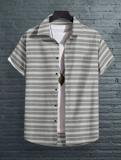 Men's regular fit printed casual shirt with spread collar from Drpshippr's men's collection, featuring a stylish design.