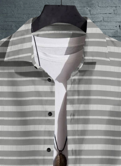 Men's casual printed spread collar shirt from Drpshippr with a regular fit, suitable for everyday wear.