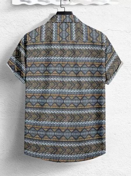 Men Regular Fit Printed Spread Collar Casual Shirt