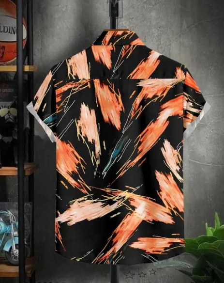 Men's regular fit printed casual shirt with spread collar from Drpshippr, featuring a stylish pattern and comfortable fabric.