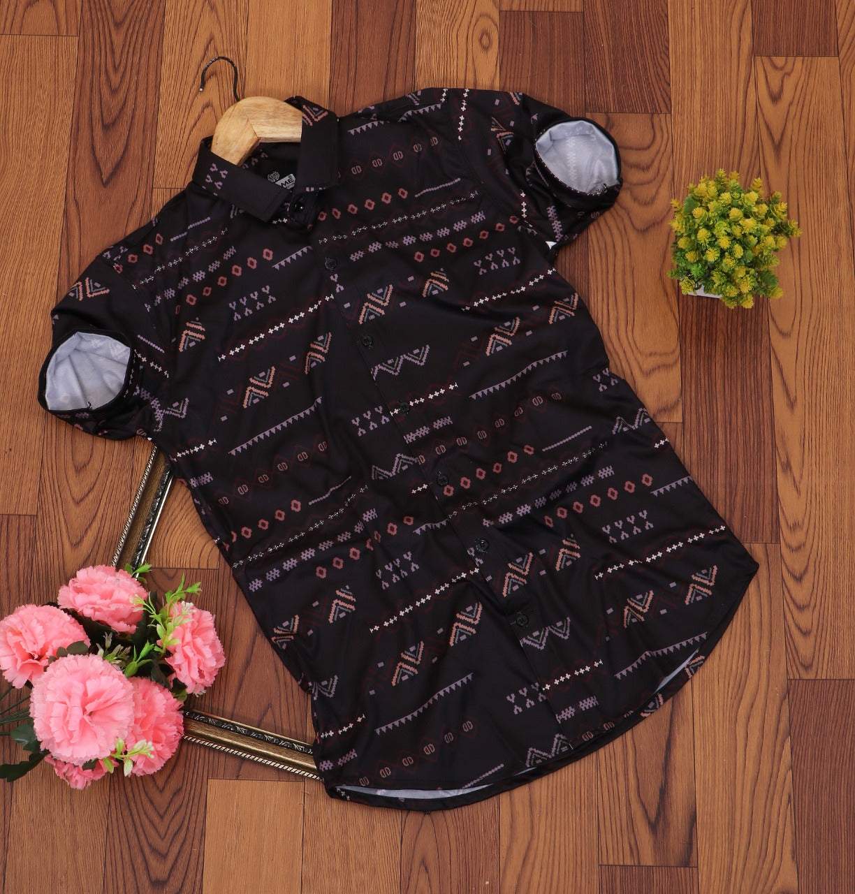 Men's regular fit casual shirt with self-designed pattern from Drpshippr's men's collection, featuring a stylish, comfortable fit.