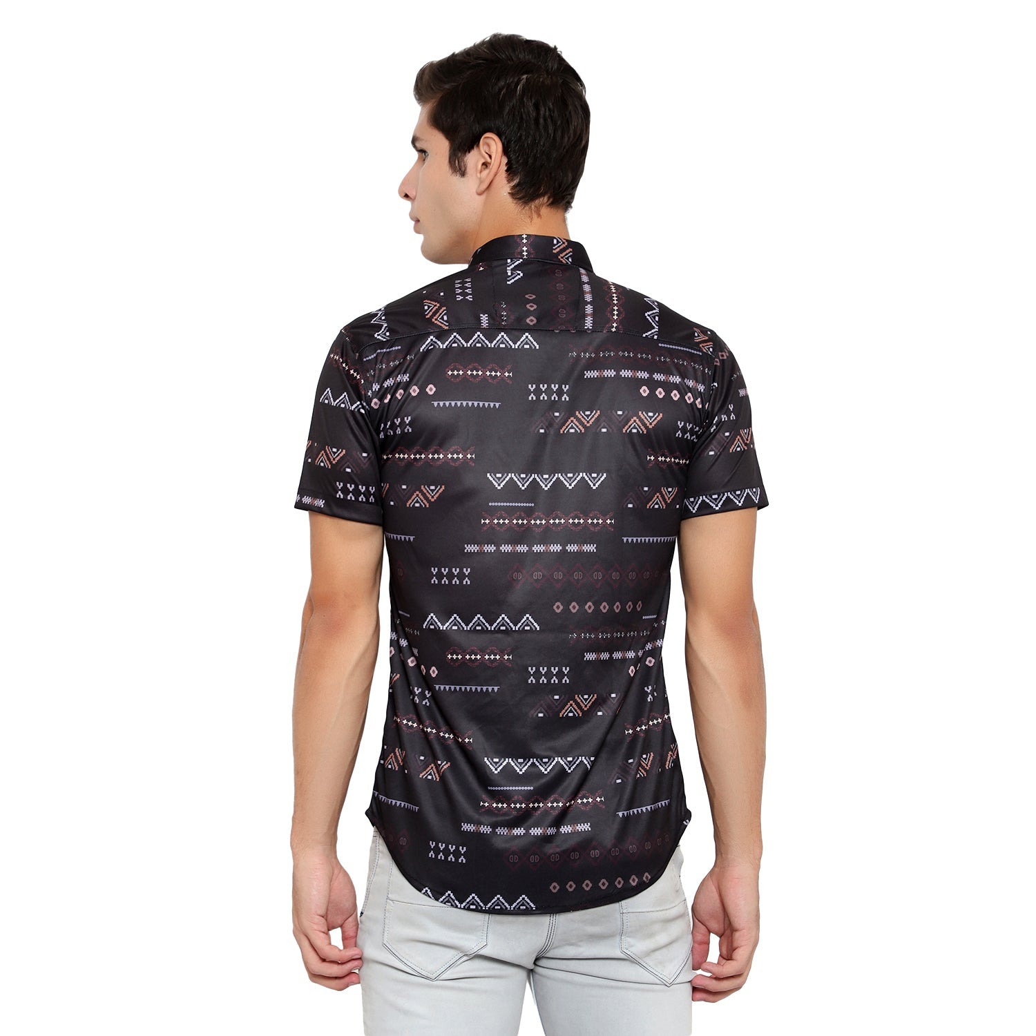 Men's regular fit casual shirt with self-designed pattern from Drpshippr's men's collection, shown in a relaxed fit style.