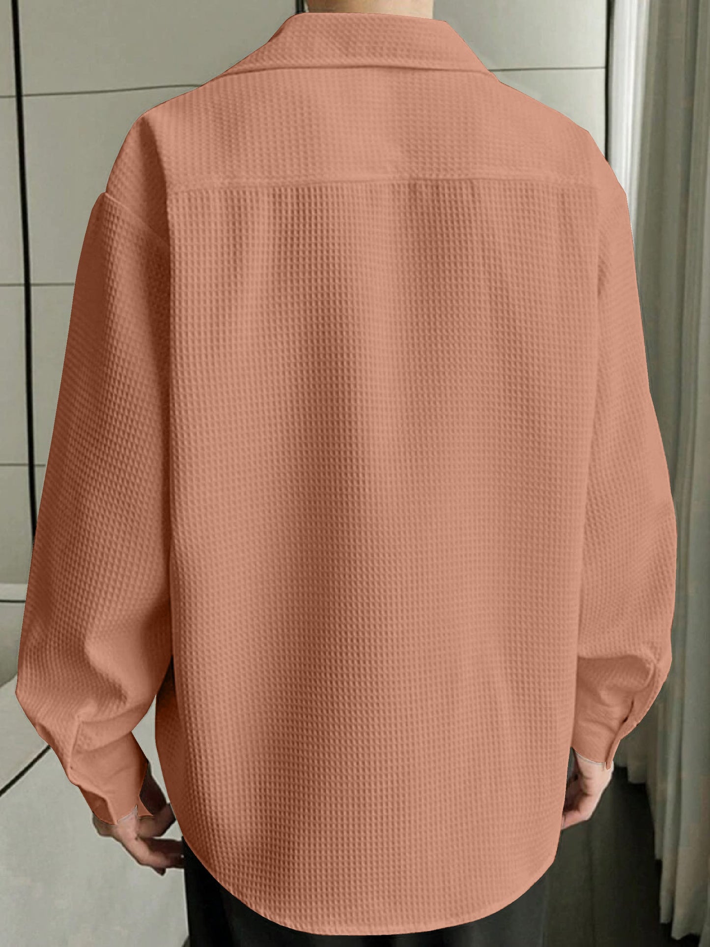Men's regular fit shirt with spread collar from Drpshippr, featuring a classic design and button-front closure.