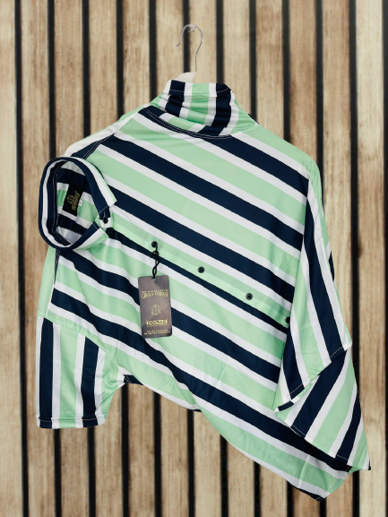 Men's casual striped shirt with a cut-away collar from Drpshippr's men's collection, regular fit and stylish design.