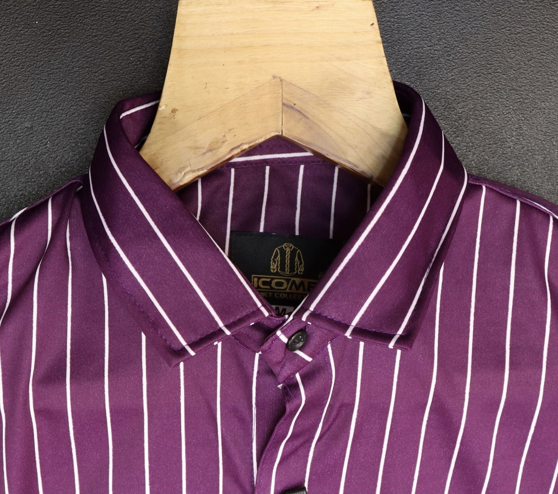 Men's regular fit striped party shirt with ribbed collar from Drpshippr's men's collection, featuring a stylish striped design.