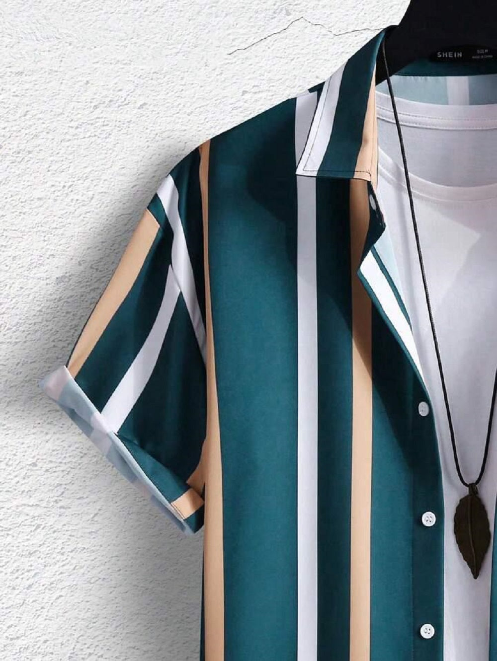 Men's regular fit striped casual shirt with spread collar from Drpshippr Men's Collection, featuring a stylish, comfortable design.