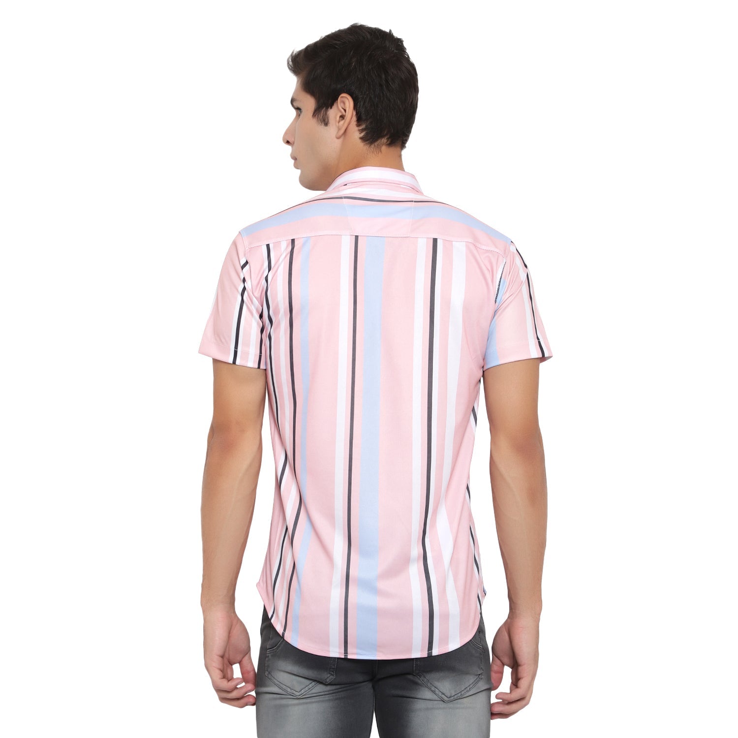 Men's slim fit checkered casual shirt with ribbed collar from Drpshippr's men's collection, featuring a classic pattern and comfortable fit.