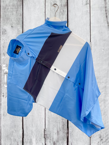 Men's slim fit color block casual shirt with mandarin collar from Drpshippr's men's collection, featuring a stylish modern design.