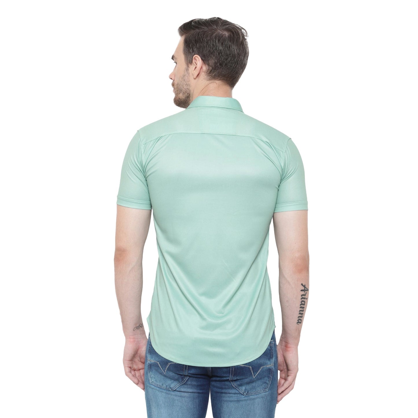 Men's casual slim collar shirt with graphic print from Drpshippr's regular and super slim fit men's collection.
