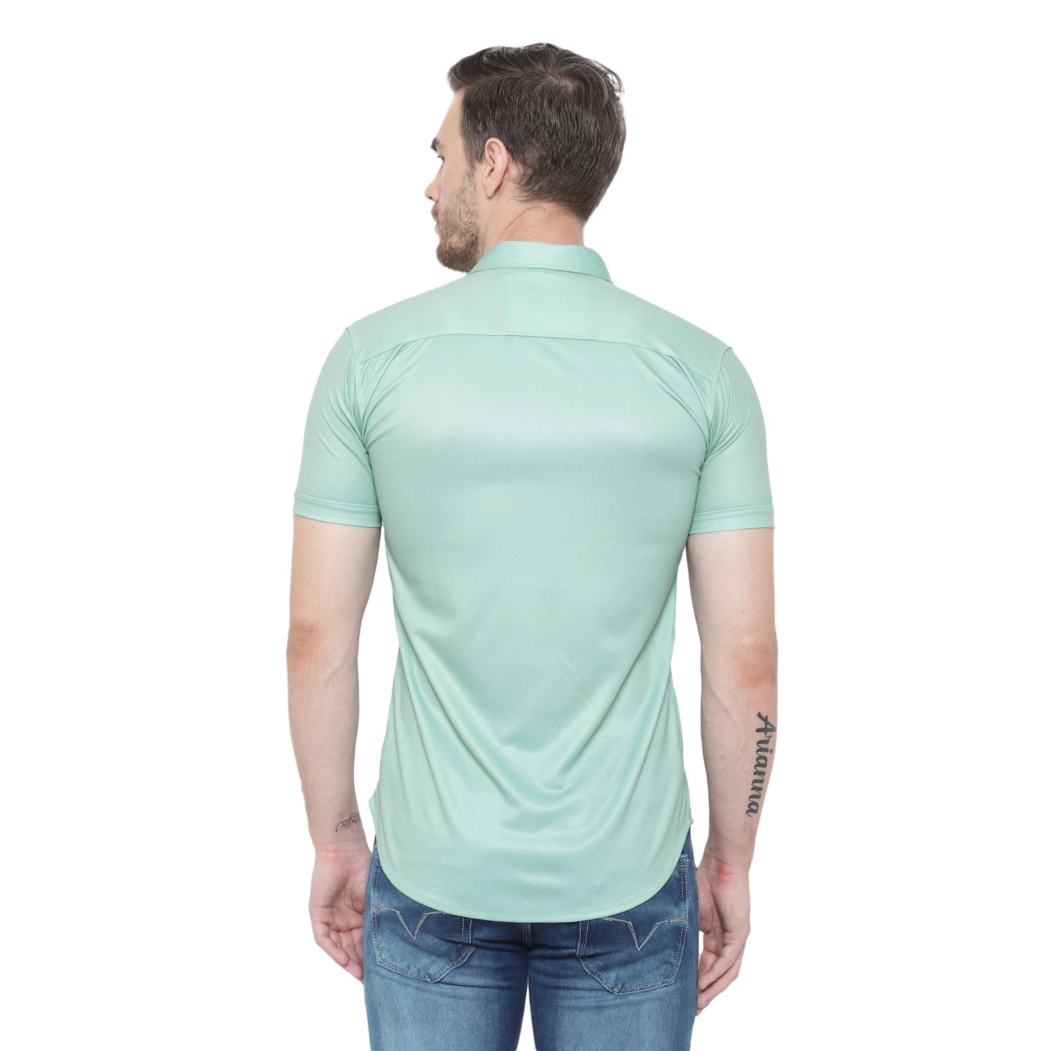 Men's casual slim collar shirt with graphic print from Drpshippr's regular and super slim fit men's collection.