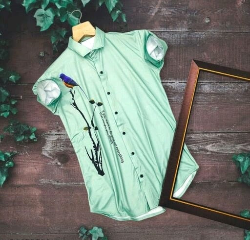 Men's casual slim collar shirt by Drpshippr with graphic print, regular fit, and super slim design from Men's Collection.