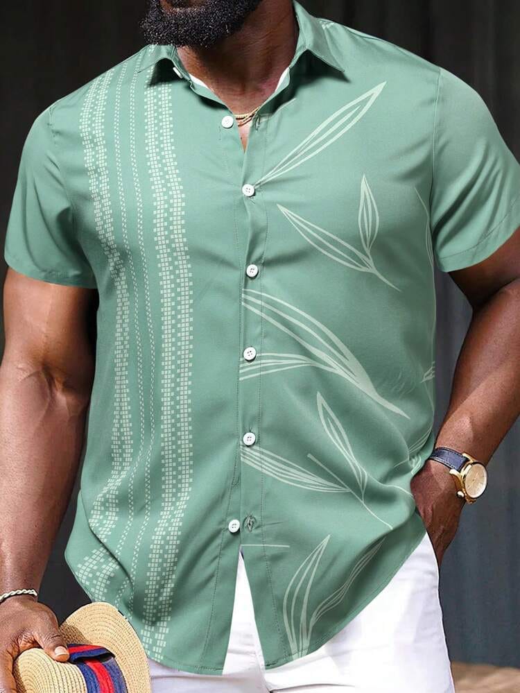 Men's regular fit, super slim printed casual shirt with cutaway collar from Drpshippr, stylish and comfortable for everyday wear.