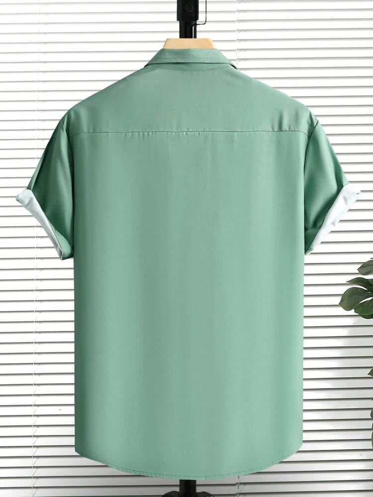 Men's slim fit printed casual shirt with cut-away collar from Drpshippr's men's collection, featuring a stylish pattern and tailored fit.
