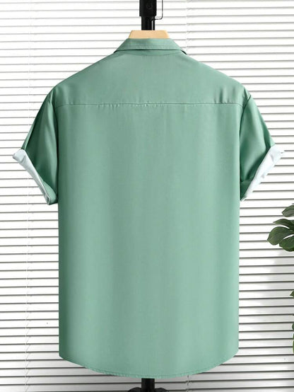 Men's slim fit printed casual shirt with cut-away collar from Drpshippr's men's collection, featuring a stylish pattern and tailored fit.