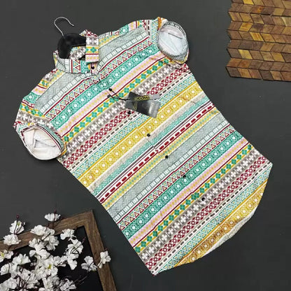 Men's casual shirt from Drpshippr with slim fit, printed design, and cut-away collar in a regular fit style.