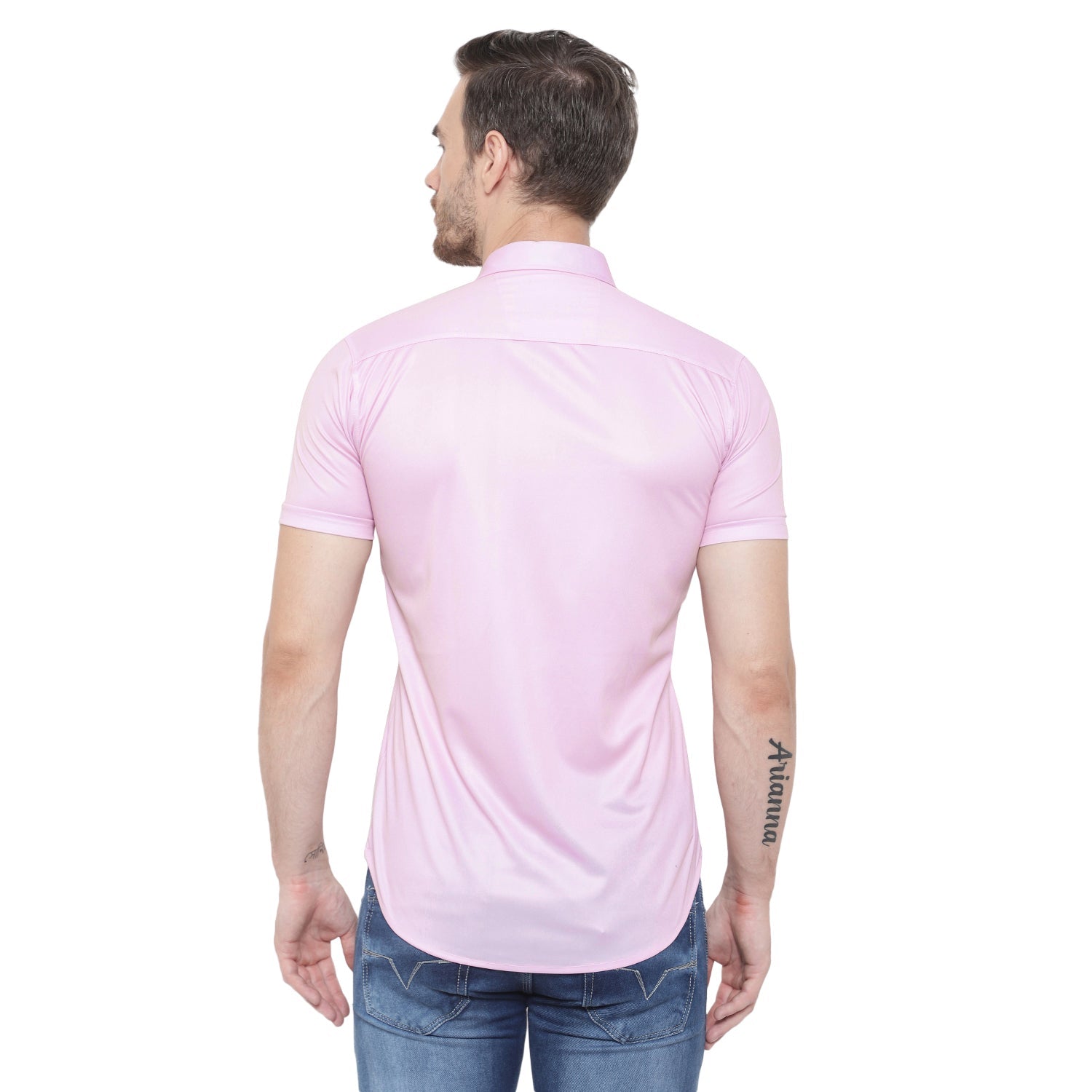 Men's casual printed shirt with cut-away collar from Drpshippr, featuring a super slim fit and regular fit style.