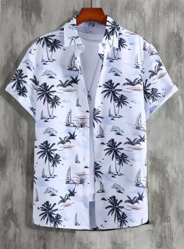 Men's casual shirt from Drpshippr with a super slim fit, printed design, ribbed collar, and regular fit for everyday wear.