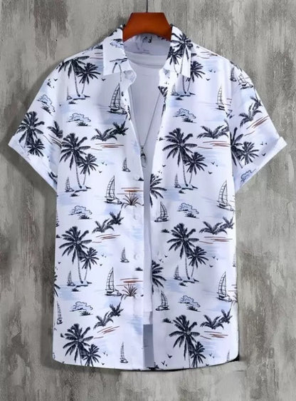 Men's casual shirt from Drpshippr with a super slim fit, printed design, ribbed collar, and regular fit for everyday wear.