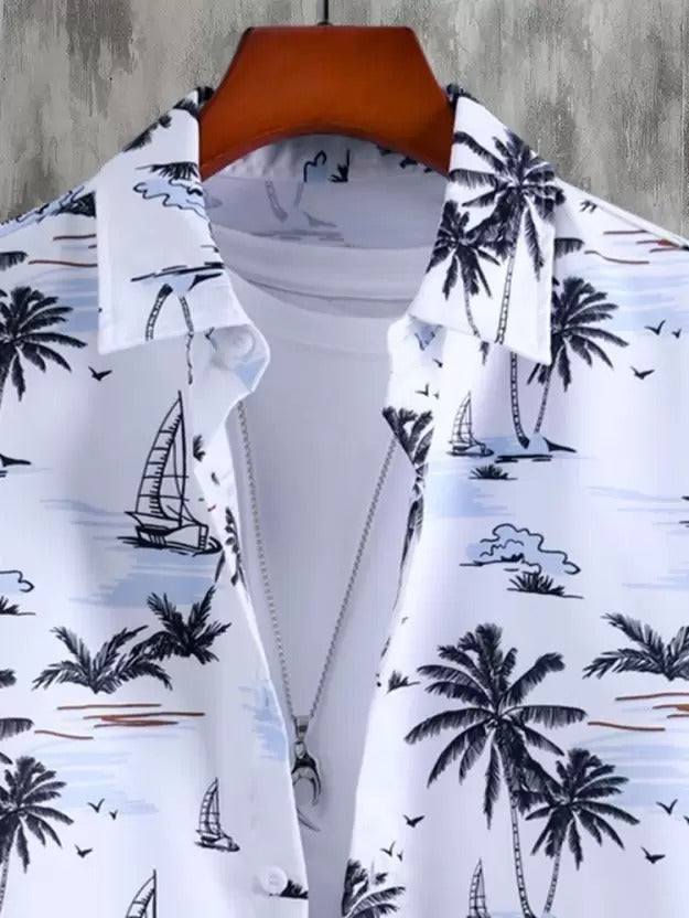 Men's casual shirt from Drpshippr with a regular fit, super slim fit, printed design, and ribbed collar in a stylish casual look.