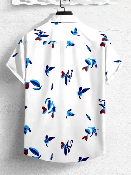Men's casual shirt from Drpshippr with a regular fit, super slim fit, printed design, ribbed collar, perfect for everyday wear.