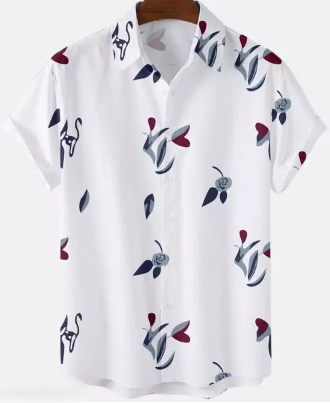 Men's slim fit printed casual shirt with ribbed collar from Drpshippr's men's collection, featuring a stylish design and comfortable fit.