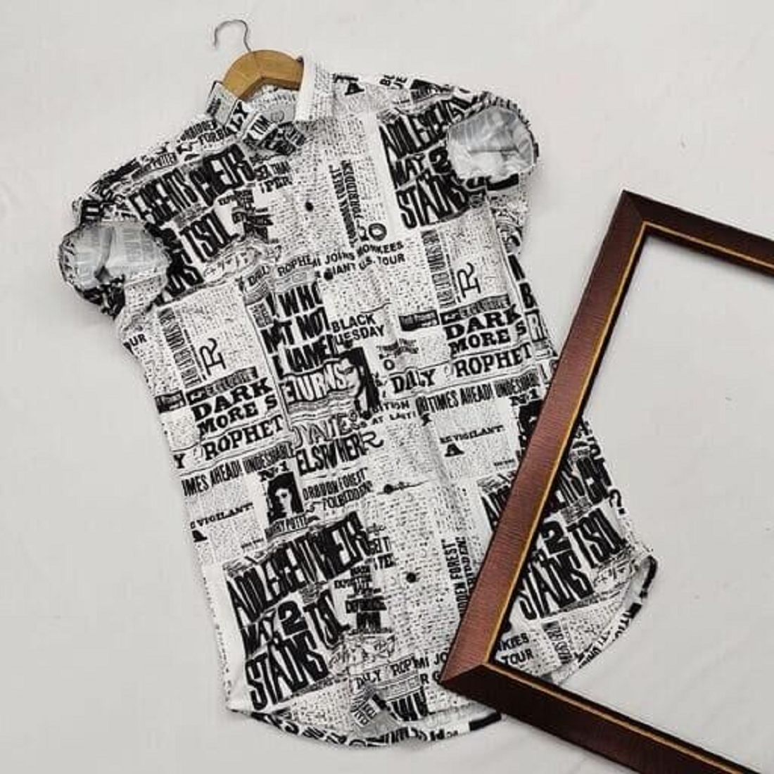 Men's slim fit printed casual shirt from Drpshippr, featuring a stylish pattern and tailored fit in the men's collection.