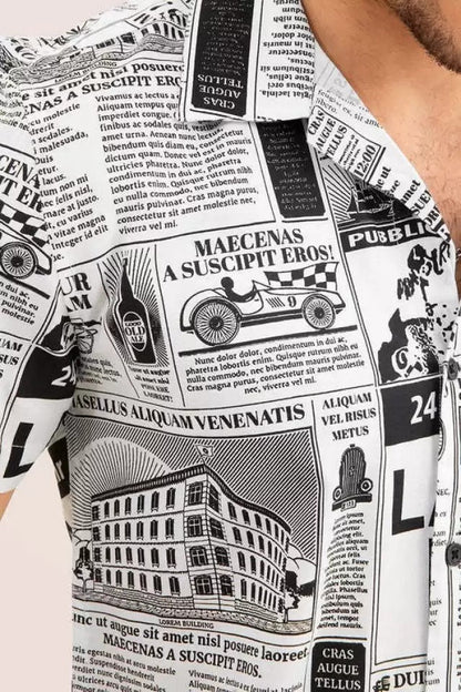 Men's slim fit printed casual shirt from Drpshippr's men's collection, featuring a stylish pattern and comfortable fit.