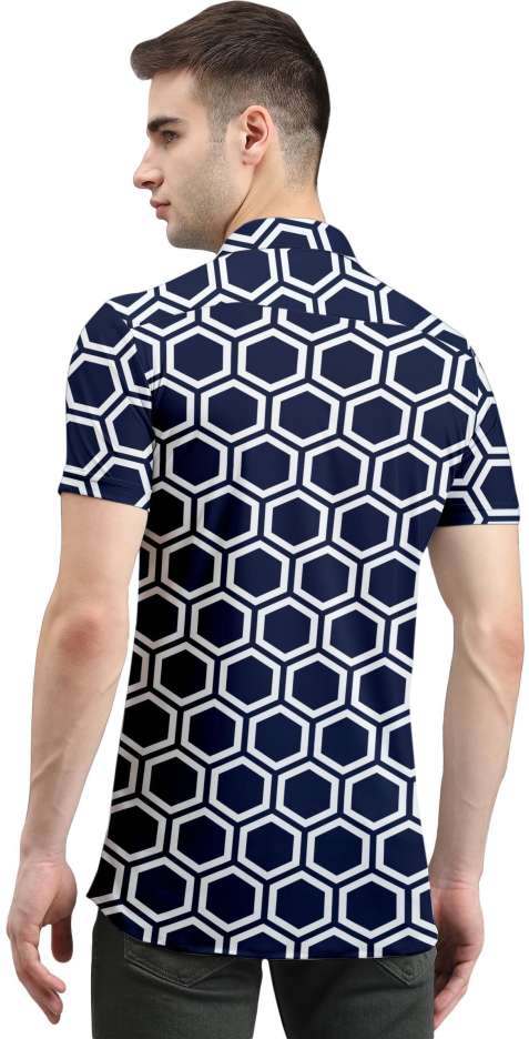Men's slim fit printed casual shirt with spread collar from Drpshippr, featuring a stylish design and comfortable fit.
