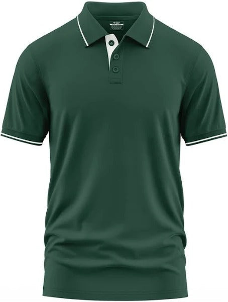 Men's solid cotton polo collar T-shirt from Drpshippr, featuring a classic fit and short sleeves, ideal for casual wear.