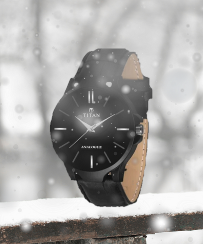 Men's analog leather watch from Drpshippr's men's collection with a classic round dial and brown leather strap.