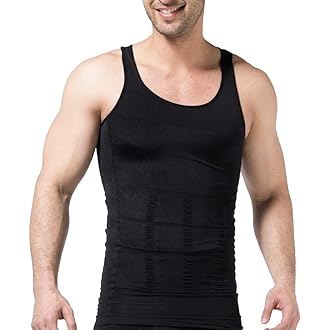Mens Body Shaper Slimming Vest, Men's Compression Base Layer Slim Compression Muscle Tank Shapewear