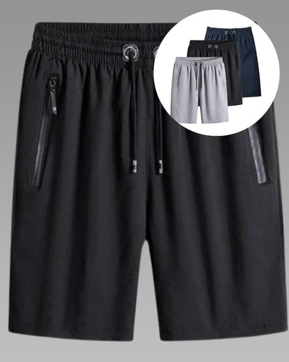 Men's cotton polyester shorts pack of 3 from Dropdash, displayed in neutral colors, casual fit, suitable for everyday wear.