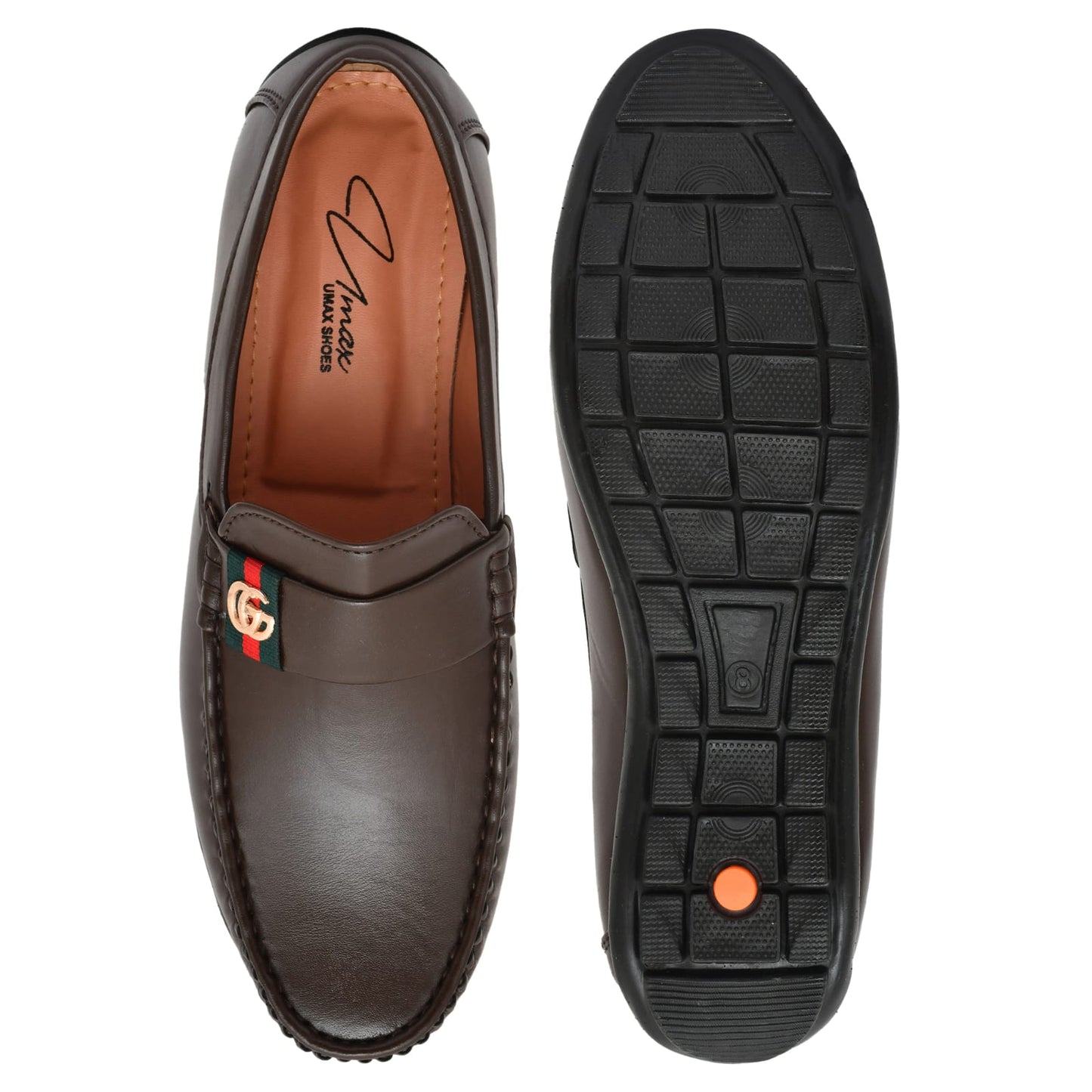 Men's genuine leather slip-on loafer shoes from Drpshippr, featuring a classic design and smooth leather finish.