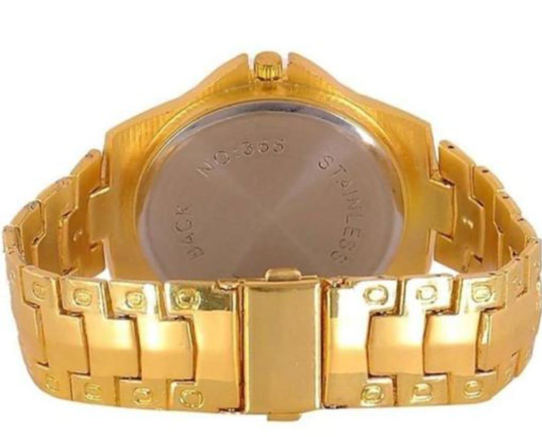 Men's golden stainless steel watch from Drpshippr Men's Collection, featuring a sleek design and metallic band.