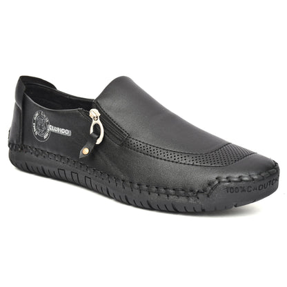 Men's loafers shoes from Drpshippr Men's Collection, featuring classic slip-on design in black leather.