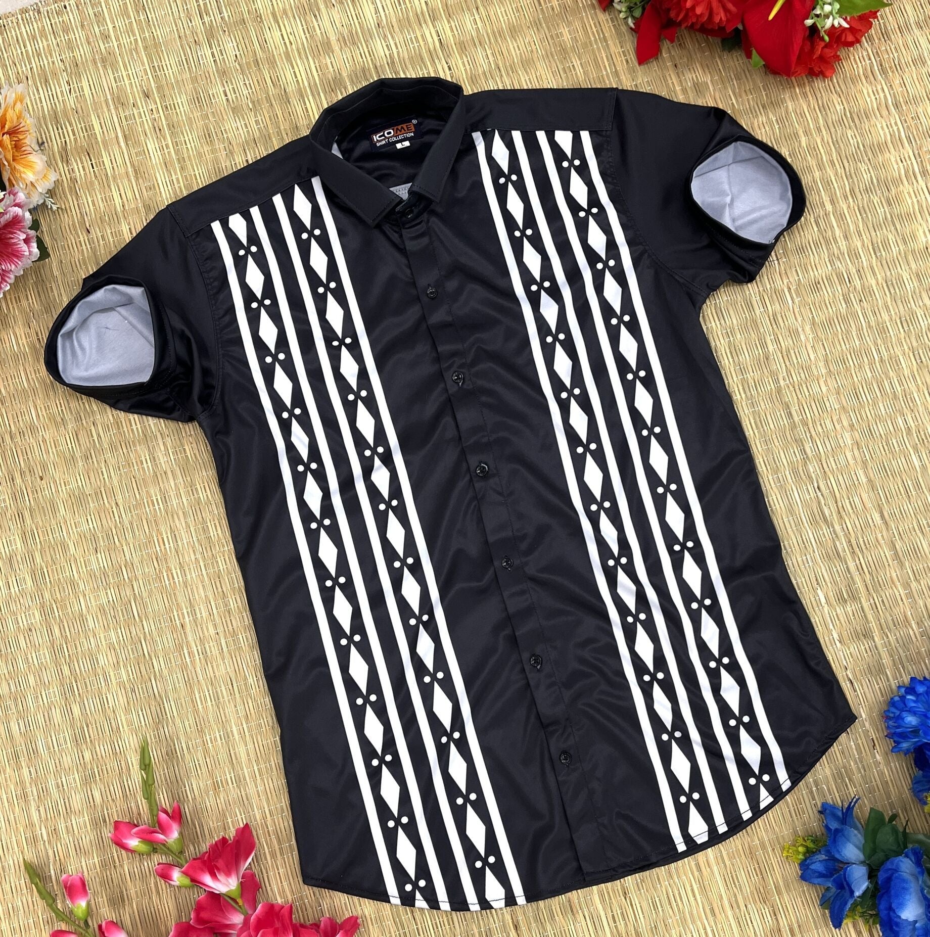 Men's printed half sleeve shirt from Drpshippr's Men's Collection, featuring a vibrant, stylish design and casual fit.