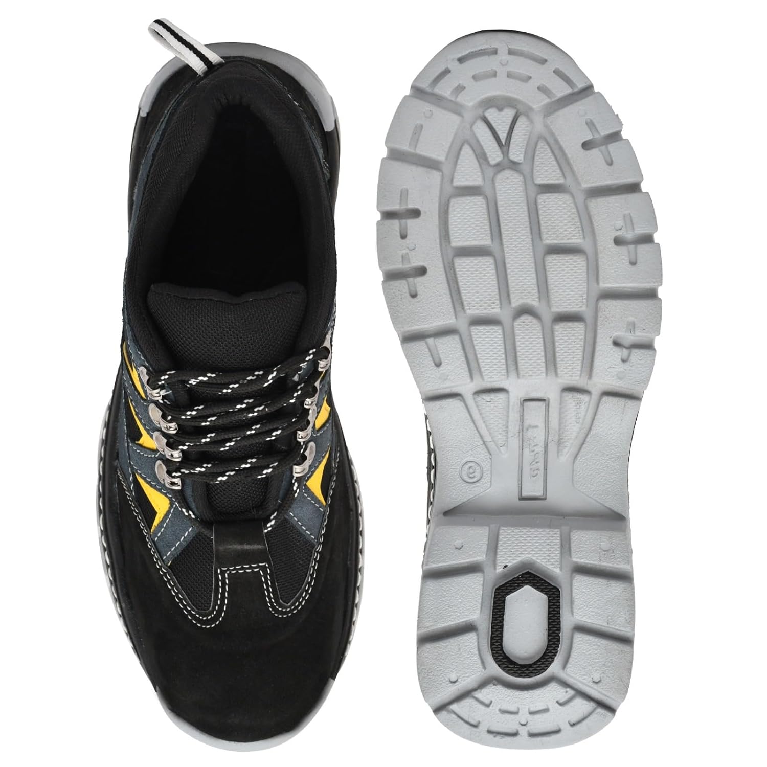Men's real suede leather sporty safety shoes from Drpshippr, lightweight and designed for active wear, with a sleek, modern look.