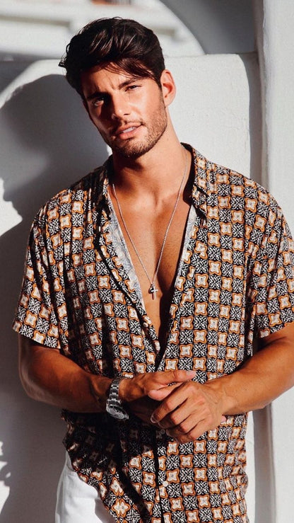 Men's Solid Slim Fit Casual Shirt, Half Sleeve Shirt